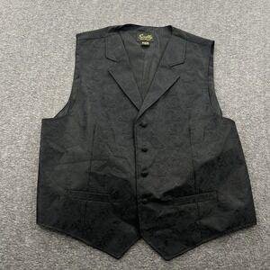 Scully Paisley Vest Men's XXL 2XL Classic Western Notch Lapel Black Fully Lined